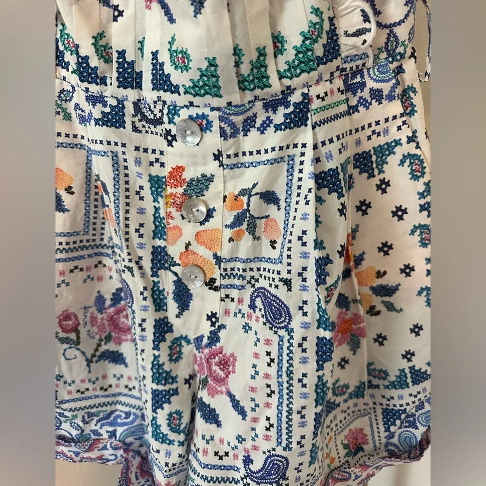 FARM Rio Floral Puff Sleeve Women's Romper XS - Picture 3 of 12